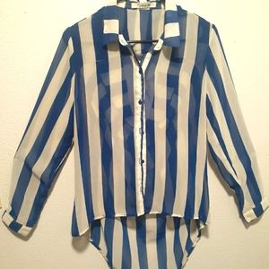 Forever 21 blue/cream top